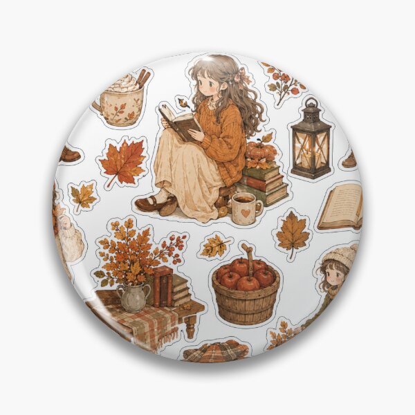 Item preview, Golden Harvest Whisper Sticker Collection, autumn sticker sheet, amber tones, falling leaves, rustic woodland, peaceful countryside. designed and sold by BlareBlare.
