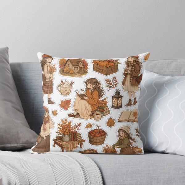Item preview, Golden Harvest Whisper Sticker Collection, autumn sticker sheet, amber tones, falling leaves, rustic woodland, peaceful countryside. designed and sold by BlareBlare.