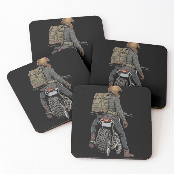 Item preview, Vintage Cafe Racer Motorcycle Rider Adventure Art designed and sold by CrystalMineArts.