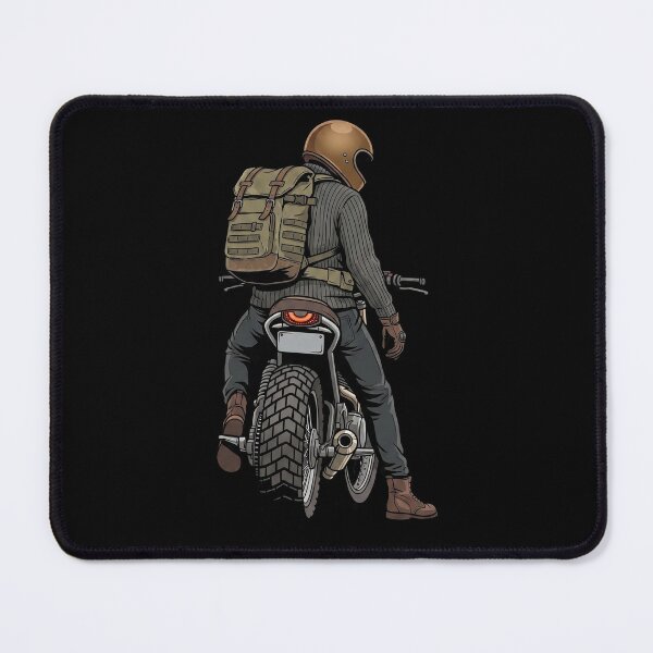 Item preview, Vintage Cafe Racer Motorcycle Rider Adventure Art designed and sold by CrystalMineArts.