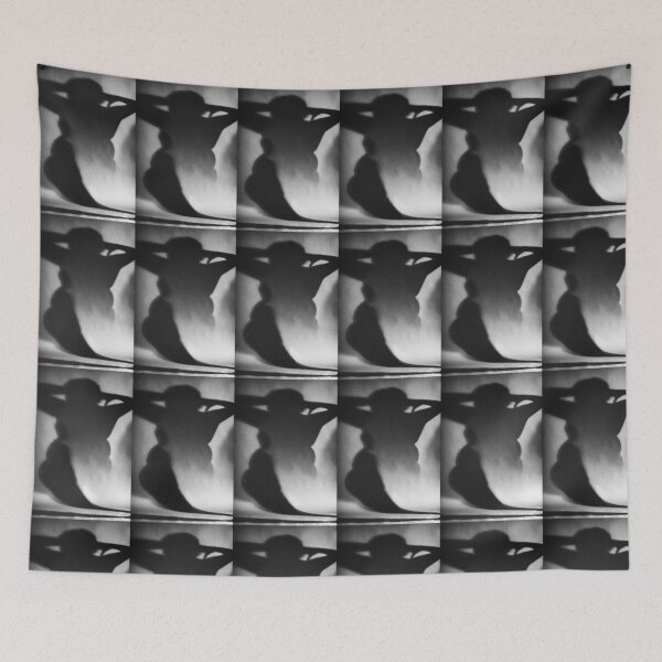 Item preview, Surrealist silhouette of fat woman black and white film silver gelatin analog photographic studio portrait photo designed and sold by edwardolive.