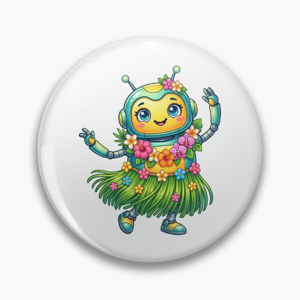 Item preview, Tropical Cute Robot Emoji Hula Dancer designed and sold by Marcu Ioachim.