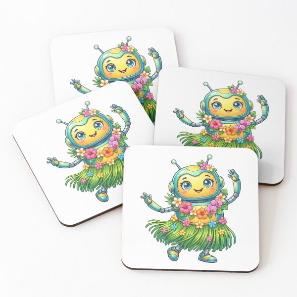 Item preview, Tropical Cute Robot Emoji Hula Dancer designed and sold by Marcu Ioachim.