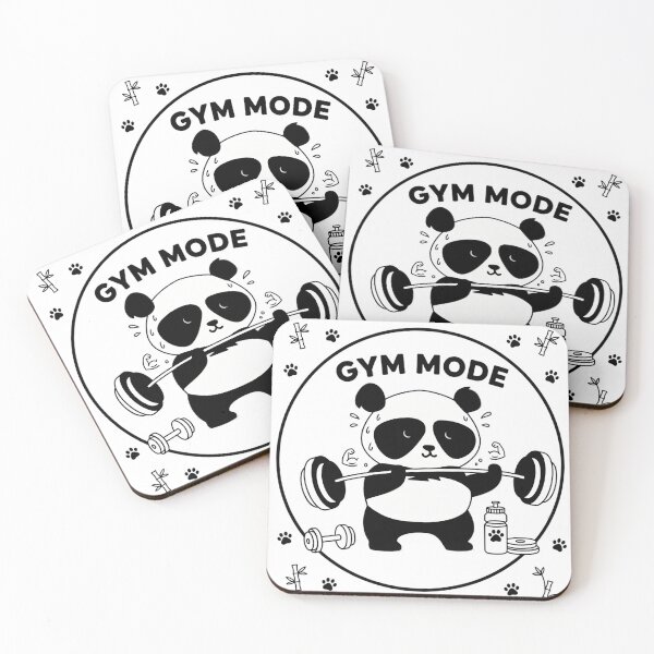 Item preview, Cute Panda Weightlifting Gym Workout Funny Art designed and sold by CrystalMineArts.