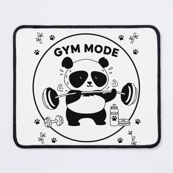 Item preview, Cute Panda Weightlifting Gym Workout Funny Art designed and sold by CrystalMineArts.