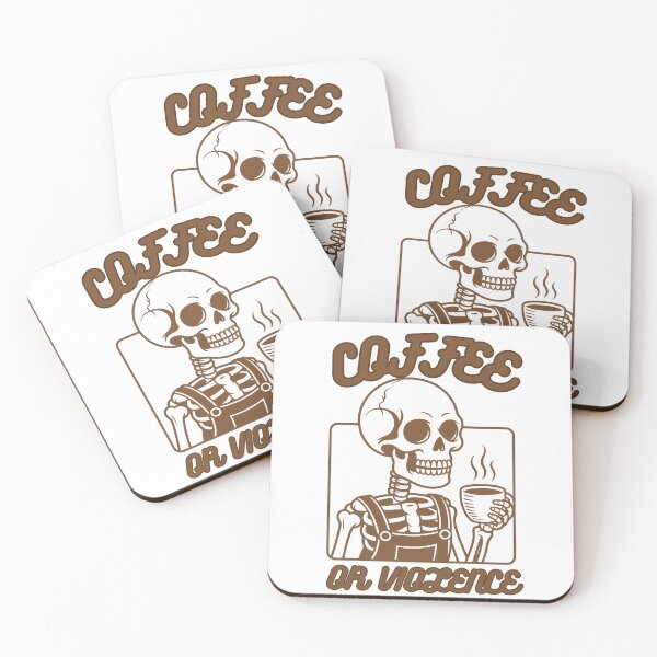 Item preview, coffee or violence simple classic design designed and sold by OldSkullDesigns.