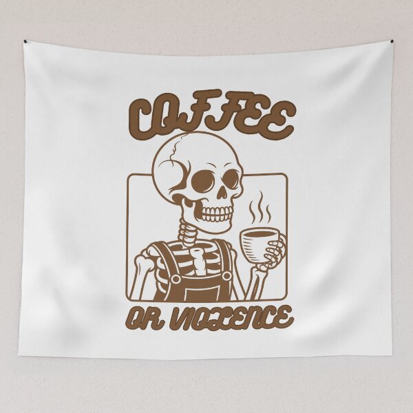 Item preview, coffee or violence simple classic design designed and sold by OldSkullDesigns.