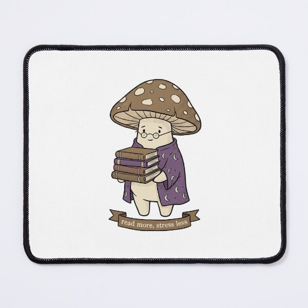 Item preview, Read More Stress Less Cottagecore Mushroom Bookworm Sticker designed and sold by CrystalMineArts.