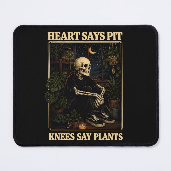 Item preview, Heart Says Pit Knees Say Plants Lover Skeleton designed and sold by D-F-R-K.