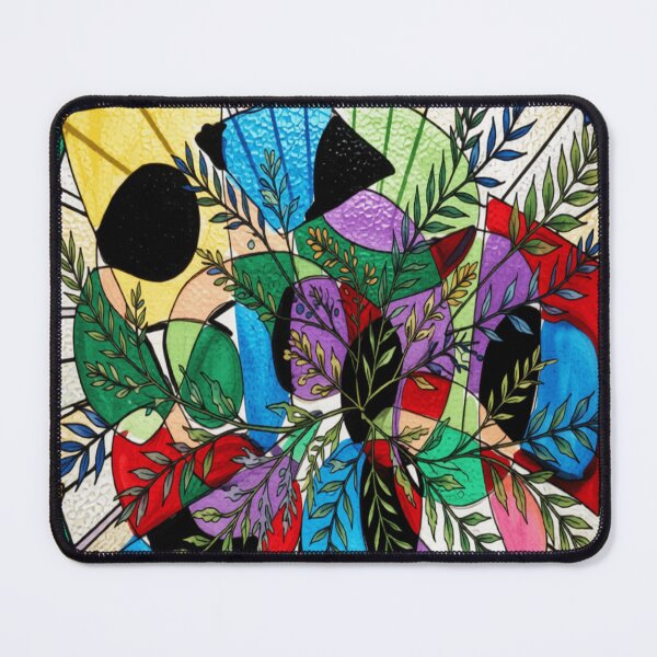 Item preview, Abstract Collision Botanical stained glass colorful geometric abstract design designed and sold by SmashingDeals.