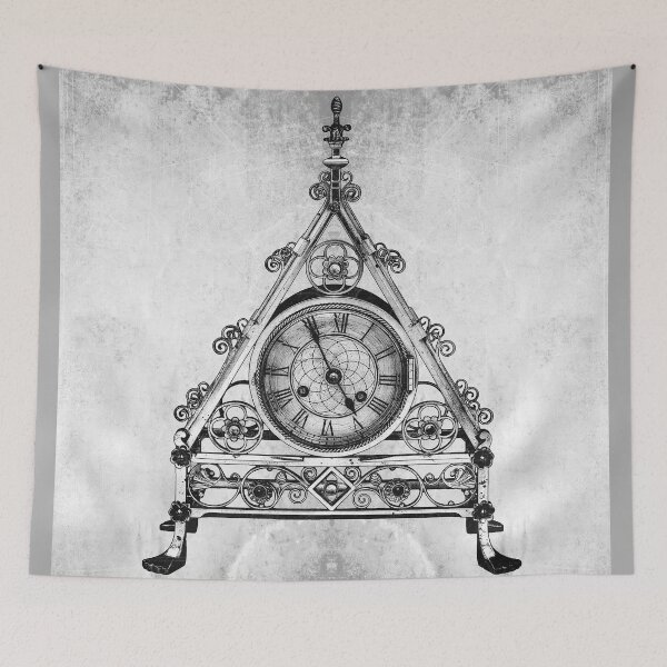 Item preview, 19th Century Gothic Mantel Clock Dark Victorian Art designed and sold by Ghoul Enterprises.