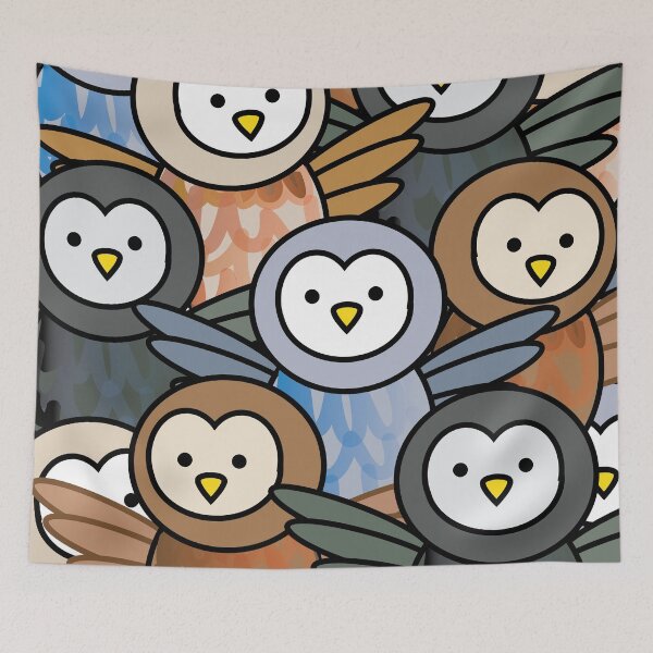 Item preview, Owl bird pattern cute colorful animals designed and sold by fluffyfamcraft.