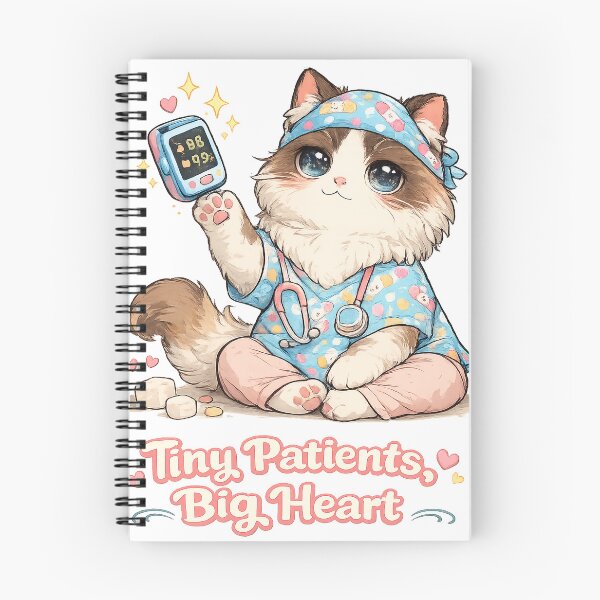 Item preview, Tiny Patients Big Heart Pediatric Nurse Cat designed and sold by Inspirahawke.