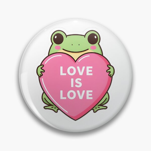 Item preview, Cute Frog Love Is Love Sticker LGBTQ Pride Kawaii Animal Rainbow Heart designed and sold by JaiSoftStudio.