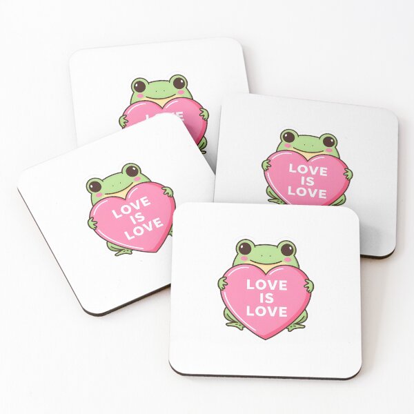 Item preview, Cute Frog Love Is Love Sticker LGBTQ Pride Kawaii Animal Rainbow Heart designed and sold by JaiSoftStudio.