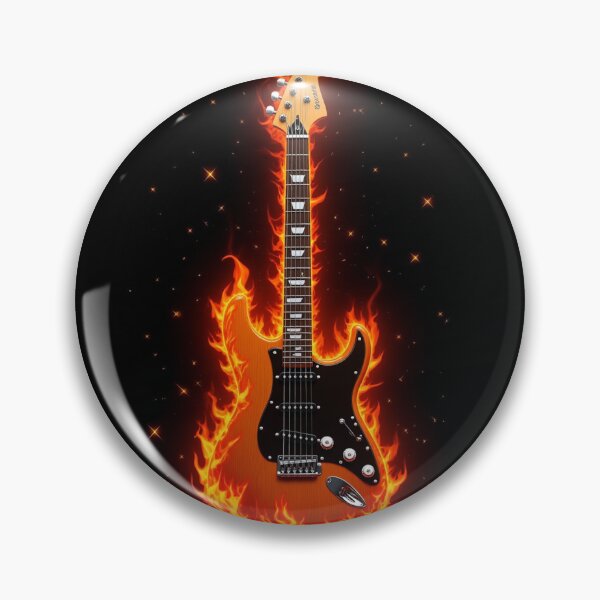 Item preview, Electric guitar in flames designed and sold by TheLandsOfMagic.