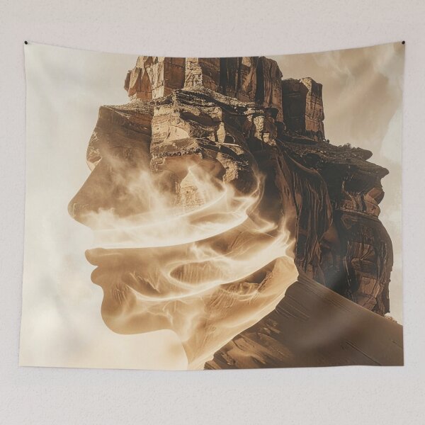 Item preview, Surreal Desert Sandstorm Woman Profile Art designed and sold by Kavin786.