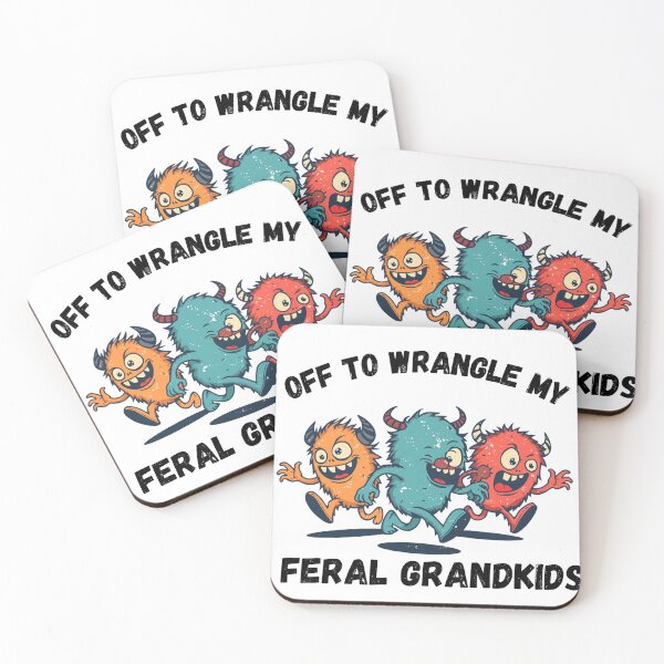 Item preview, Off to Wrangle My Feral Grandkids Vintage Retro Cartoon designed and sold by ChameraDesign.