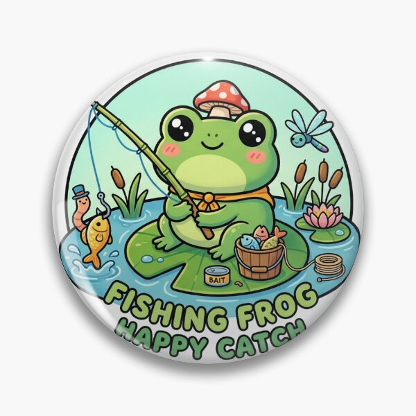 Item preview, Fishing Frog – Cute Relaxing Pond Adventure Cartoon Design designed and sold by ArtsyExplorer.