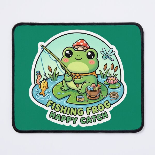 Item preview, Fishing Frog – Cute Relaxing Pond Adventure Cartoon Design designed and sold by ArtsyExplorer.