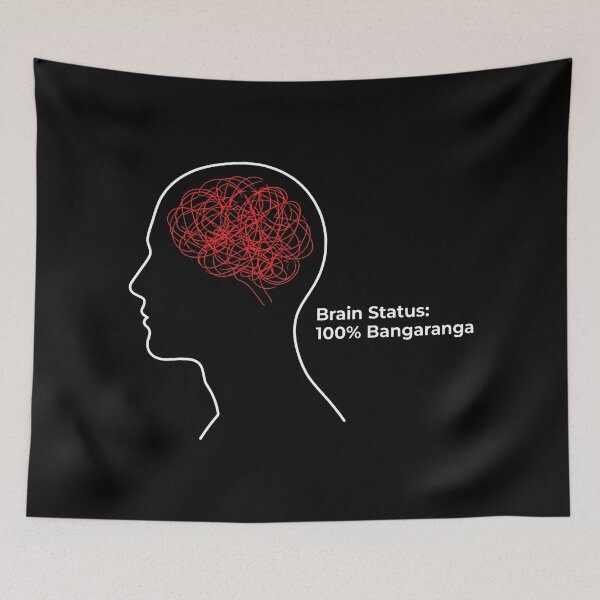 Item preview, Brain Status 100 Percent Bangaranga Mental Health Art Chaotic Mind designed and sold by SplashTastic.