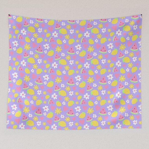 Item preview, Zesty Flower Fruit Seamless Pattern designed and sold by flossistudio.