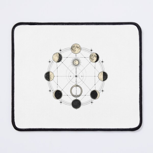 Item preview, Moon Phase Wheel with Sacred Geometry - Witchcore Print designed and sold by NightlarkS.