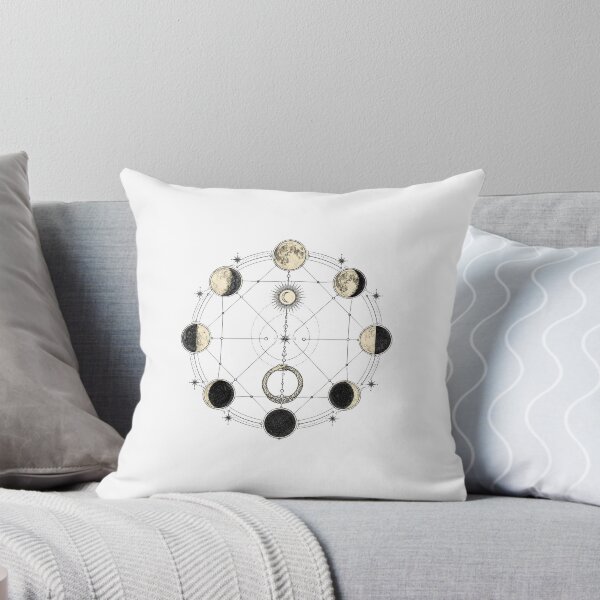 Item preview, Moon Phase Wheel with Sacred Geometry - Witchcore Print designed and sold by NightlarkS.