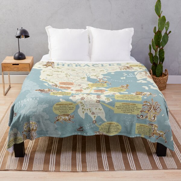 Item preview, Heracles - Map of The 12 Labors designed and sold by QatlasMap Shop.
