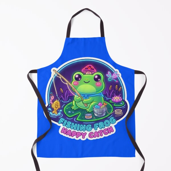 Item preview, Neon Fishing Frog Happy Catch – Cute Relaxing Pond Adventure Cartoon Design designed and sold by ArtsyExplorer.