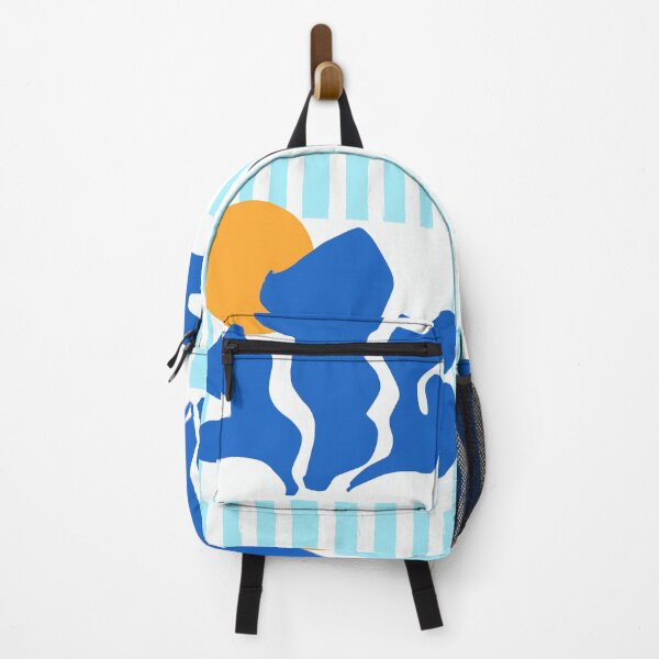 Item preview, Coastal Blue Matisse Sunset with Stripes Abstract Contemporary Art designed and sold by MaiZephyr.