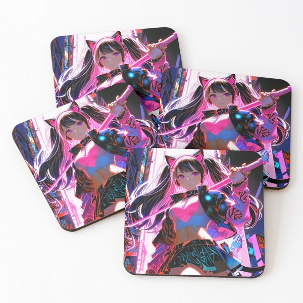 Item preview, Cyberpunk Anime Cat Girl Neon City Aesthetic designed and sold by AnimDream .
