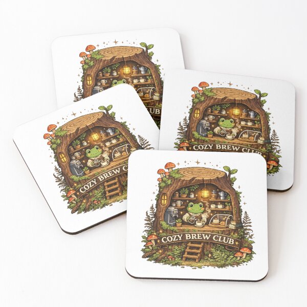 Item preview, Cozy Brew Club Pixel Frog Coffee Barista T-Shirt designed and sold by NeonVoid Studio.