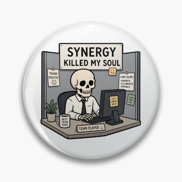 Item preview, Synergy Killed My Soul Funny Office Skeleton Sticker | Corporate Humor Cubicle Worker Burnout Gift designed and sold by veralchhaya.