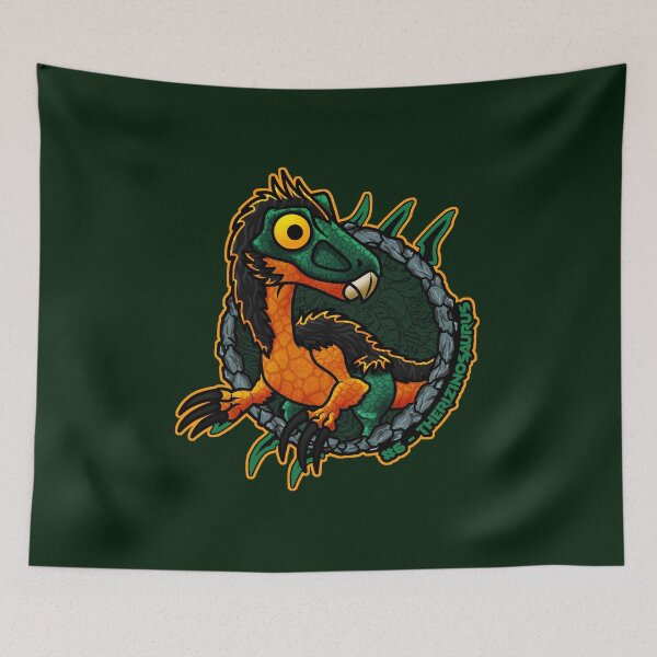 Item preview, Pocket Dinosaur Therizinosaurus – Cute Chibi Feathered Dinosaur designed and sold by Grimtech Workshop.