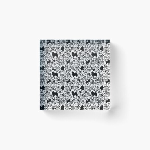 Item preview, Spitz Dog Floral Silhouette Pattern | Pomeranian German Japanese Spitz Design designed and sold by WildLakePatterns.
