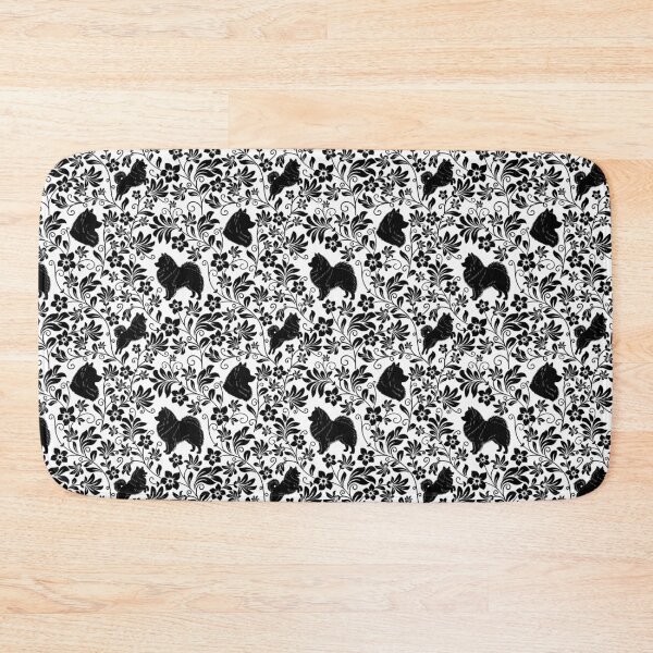 Item preview, Spitz Dog Floral Silhouette Pattern | Pomeranian German Japanese Spitz Design designed and sold by WildLakePatterns.
