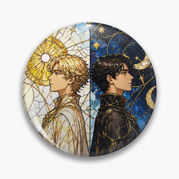 Item preview, Sun and Moon Harmony: Elegant Stained Glass Men Art designed and sold by Soluna Studio.