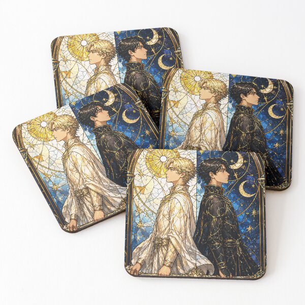 Item preview, Sun and Moon Harmony: Elegant Stained Glass Men Art designed and sold by Soluna Studio.