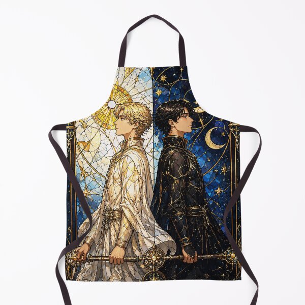 Item preview, Sun and Moon Harmony: Elegant Stained Glass Men Art designed and sold by Soluna Studio.