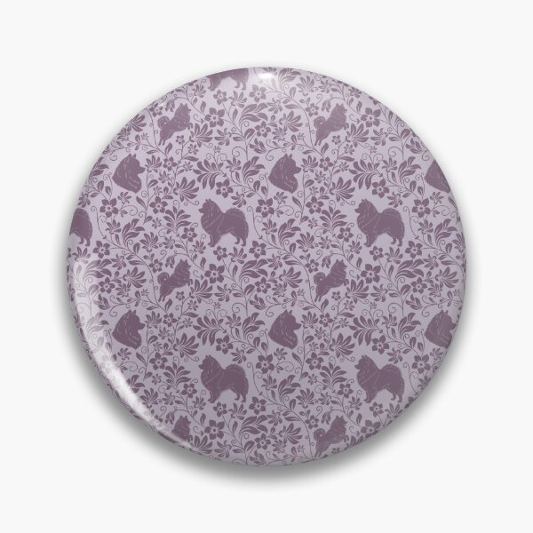 Item preview, Spitz Dog Floral Silhouette Pattern | Pomeranian German Japanese Spitz Design in Purple designed and sold by WildLakePatterns.