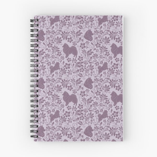 Item preview, Spitz Dog Floral Silhouette Pattern | Pomeranian German Japanese Spitz Design in Purple designed and sold by WildLakePatterns.