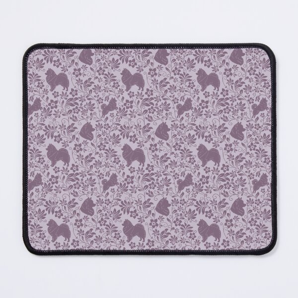 Item preview, Spitz Dog Floral Silhouette Pattern | Pomeranian German Japanese Spitz Design in Purple designed and sold by WildLakePatterns.