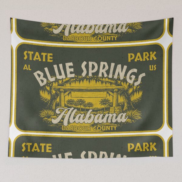 Item preview, Blue Springs State Park, Barbour County, Alabama, badge design designed and sold by Wanderful-roads.