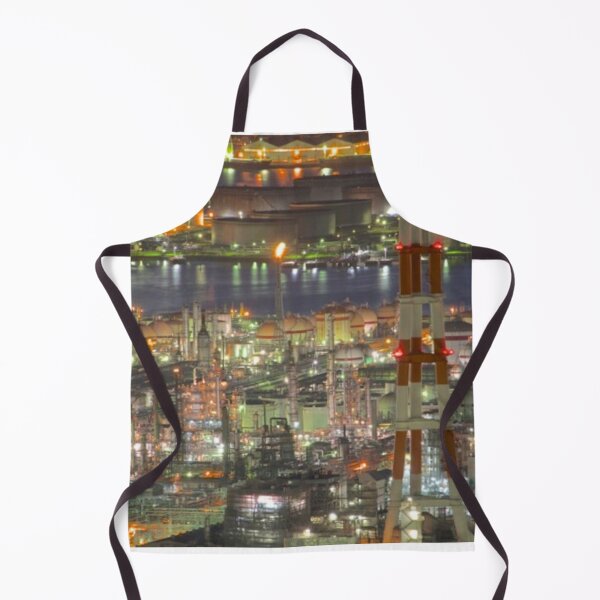 Item preview, Neon Refinery City Futuristic Industrial Photography designed and sold by EchoWave11.
