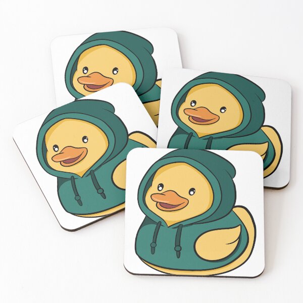 Item preview, Chill Kawaii Duck in Dark Green Hoodie - Streetwear Style Duckie designed and sold by LYAN-STORE.