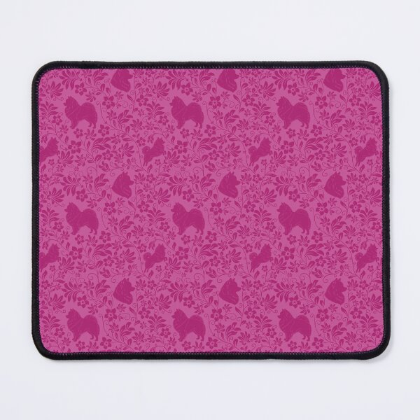 Item preview, Spitz Dog Floral Silhouette Pattern | Pomeranian German Japanese Spitz Design in Pink designed and sold by WildLakePatterns.