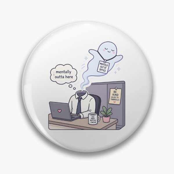 Item preview, Mentally Out of Office Funny Ghost Sticker | Mentally Outta Here Cute Work Burnout Cubicle Humor Gift designed and sold by veralchhaya.