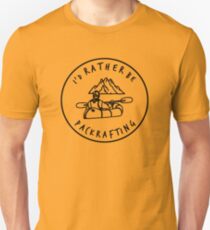 Ich wäre lieber Packrafting - Black Logo Slim Fit T-Shirt