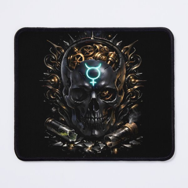 Item preview, Prometheus Skull | Gothic Alchemy Steampunk Obsidian Skull Art designed and sold by Studio77-Gothic.